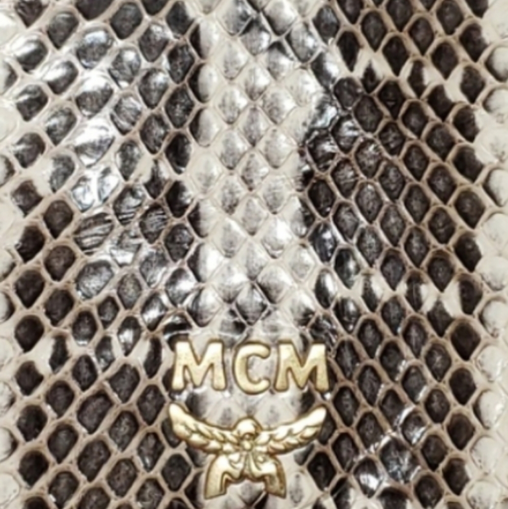 Mcm Python Brown/Black Gold Leather Women's Cross… - image 7